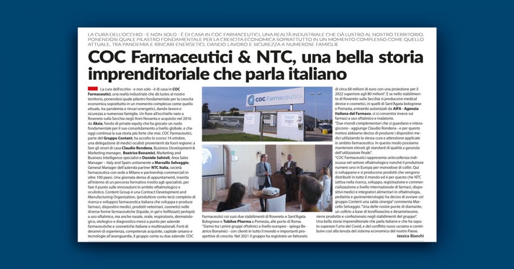 COC e NTC - articolo sul giornale